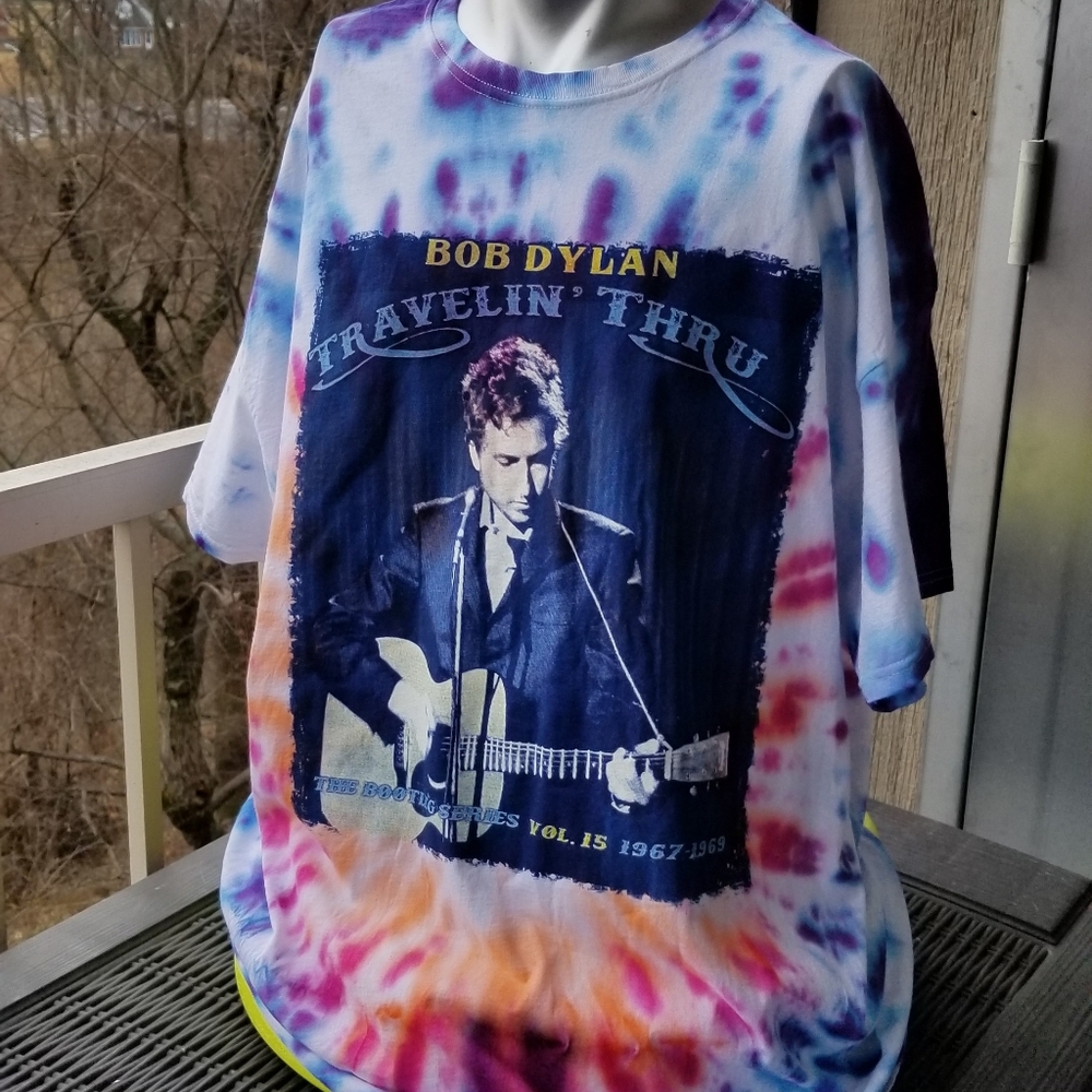 Bob Dylan Travelin Through Tye Dye Concert Tshirt